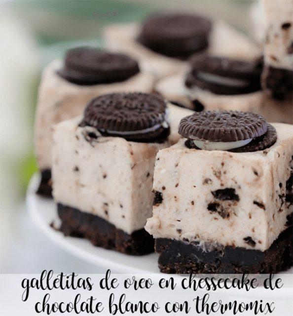 Oreo cookies in white chocolate cheesecake with thermomix