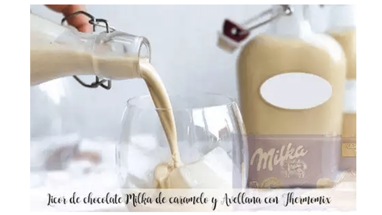 Milka caramel and hazelnut chocolate liqueur with Thermomix
