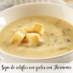 Cauliflower soup with turnip greens with Thermomix