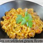 Noodles with sausages with Thermomix