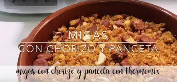 Migas with chorizo and bacon with thermomix