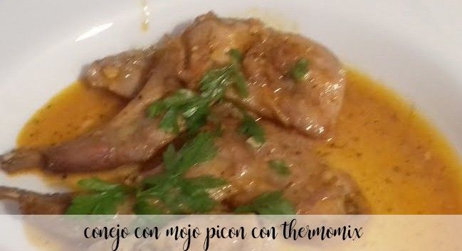 Rabbit with mojo picón with Thermomix