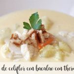Cauliflower cream with cod with Thermomix