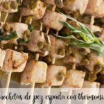 Emperor skewers with beer with thermomix
