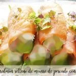 Salmon roll stuffed with fish mousse with thermomix