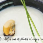 Cauliflower vichyssoise with steamed mussels with Thermomix