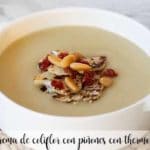 Cauliflower cream with pine nuts with thermomix