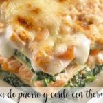 Leek and pork lasagna with Thermomix