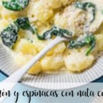 Ham and spinach gnocchi with cream with Thermomix