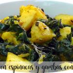 Potatoes with prawns and spinach with thermomix