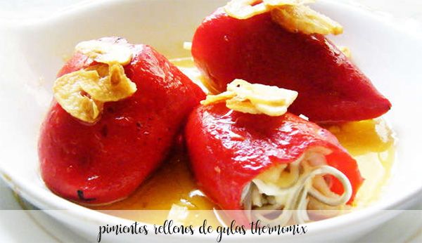 Piquillo peppers stuffed with eels with Thermomix