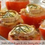 Tomatoes stuffed with goat cheese, bacon and mushrooms with Thermomix