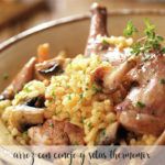 Rice with rabbit and mushrooms with Thermomix
