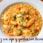 Rice with monkfish and prawns with thermomix