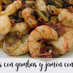 Mushrooms with prawns and ham with Thermomix