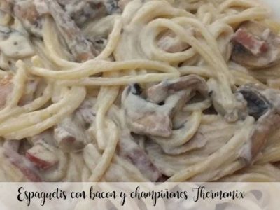 Spaghetti with bacon and mushrooms Thermomix