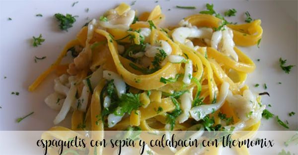 Spaghetti with cuttlefish and zucchini with thermomix