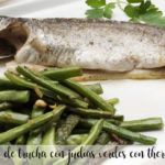 Trout fillets with green beans with thermomix