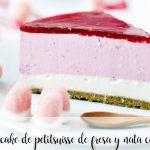 Strawberry and cream petitsuisse Cheesecake cake with thermomix