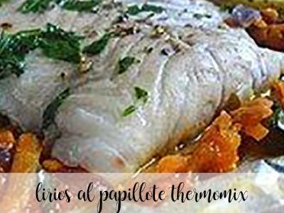 lilies or blue whiting in papillote with thermomix