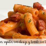 Quick macaroni with chorizo ​​and tomato with thermomix