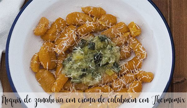 Carrot gnocchi with zucchini cream with Thermomix
