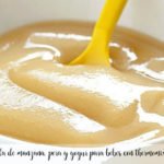 apple, pear and yogurt baby food with thermomix