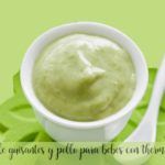Pure peas and chicken for babies with thermomix