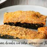 Golden zucchini with romesco sauce with Thermomix