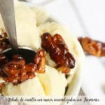 Vanilla ice cream with caramelized nuts with Thermomix