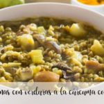 Green lentils with turmeric vegetables with Thermomix