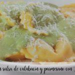 Ravioli with zucchini and parmesan sauce with Thermomix