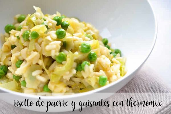 Leek and pea risotto with thermomix