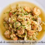 Sauteed shrimp with mushrooms and cabbage with thermomix