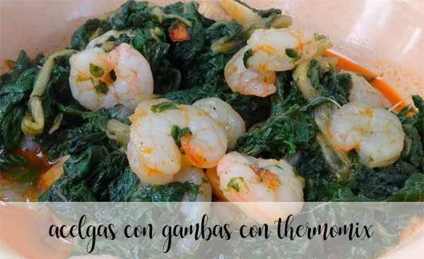 Swiss chard with prawns with Thermomix