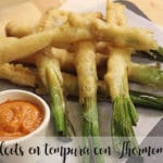 Calçots in tempura with Thermomix