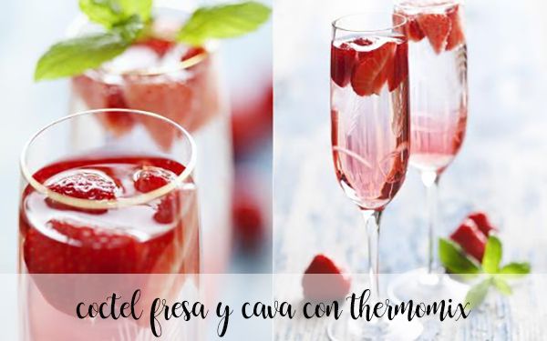 Strawberry and cava cocktail with thermomix