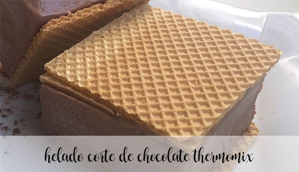 Chocolae cut ice cream with thermomix