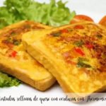 toasts stuffed with cheese with vegetables with Thermomix