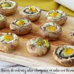 Quail eggs on mushrooms in sauce with thermomix
