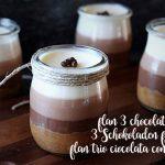 Flan 3 chocolates with Thermomix