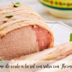 Pork loin in salt with sauce with Thermomix