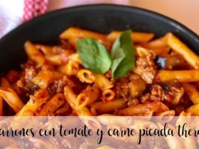 Macaroni with tomato and minced meat with thermomix