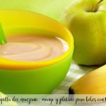 Apple, mango and banana baby food with thermomix