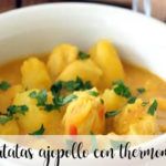 Potatoes in garlic chicken with thermomix