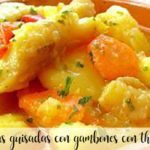 Potatoes stewed with prawns with thermomix