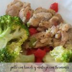 Chicken with broccoli with leek and mustard sauce with thermomix