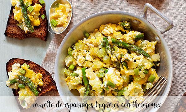Scrambled eggs with wild asparagus with thermomix