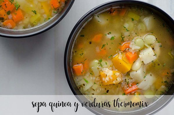 Quinoa and vegetable soup with Thermomix