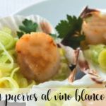 Scallops with leeks in white wine with thermomix